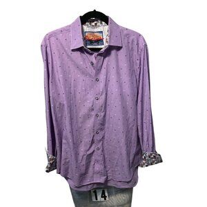 ROBERT GRAHAM Shirt Printed in Lavender sz. Medium